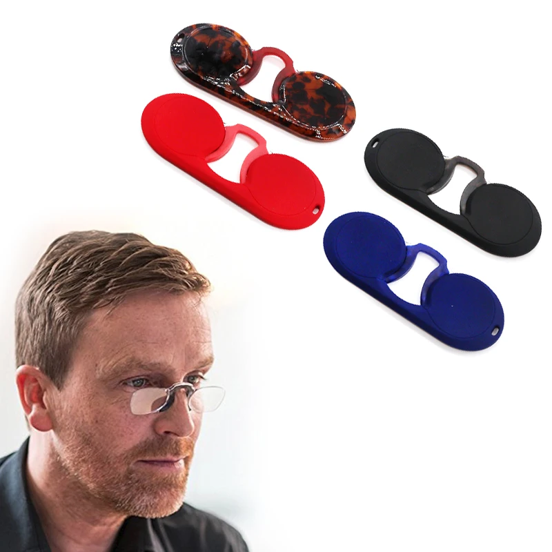 PortableSiliconeNoseClipPocketReadingGlassesMenWomenMiniKeychainMagnifyingPresbyopic