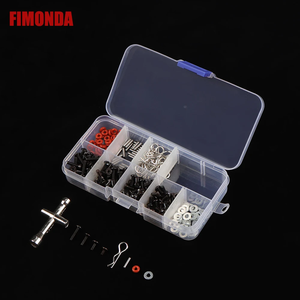 

RC Car M3 M4 Hexagon Socket Head Cap Screws Spring Washer R Clip Pins Socket Spanner Set for 1/10 Bigfoot HSP 94188/94123/94111