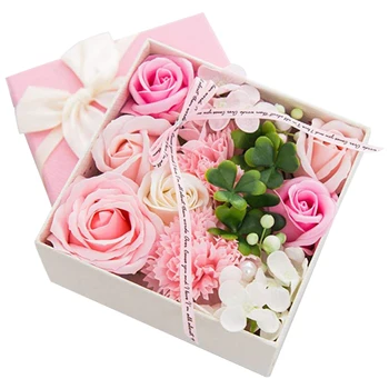

1 Box DIY Simulation Rose Handwork Soap Flower With Ribbon Wedding Souvenir Valentines Day Gifts Birthday Beautiful Mother Gift