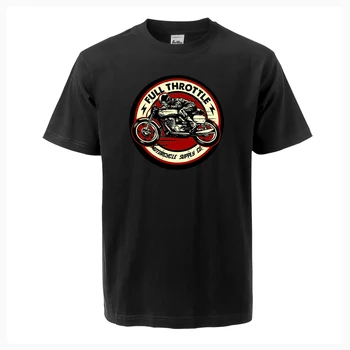 

Full Throttle Cafe Racer Rockabilly Biker T Shirts 2020 Summer High Quality Casual Streetwear Harajuku Fashion T-shirts