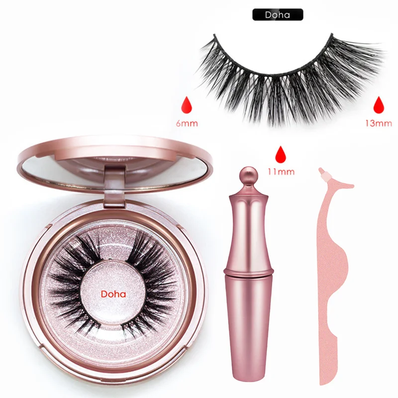 Doha5 New Magnetic Liquid Eyeliner& Magnetic False Eyelashes& Tweezer Set Waterproof Long Lasting Eyeliner False Eyelashes Drop Ship - Цвет: Doha5