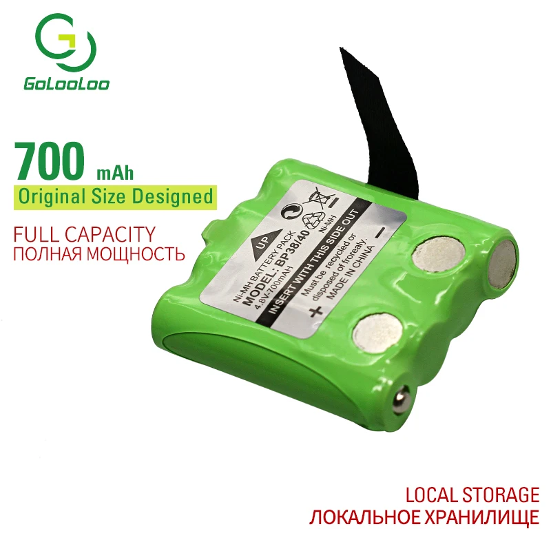 

Golooloo 4,8v 700mAh NI-MH Battery For Uniden BP-38 BP-40 BT-1013 BT-537 For MOTOROLA TLKR T4 T5 T6 T7 T8 Series Model