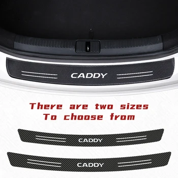 

1Set 4D Carbon Fiber Car Rear Bumper Trunk Scuff Protective Anti-Scratch Sill Stickers For Volkswagen CADDY Car Accessories