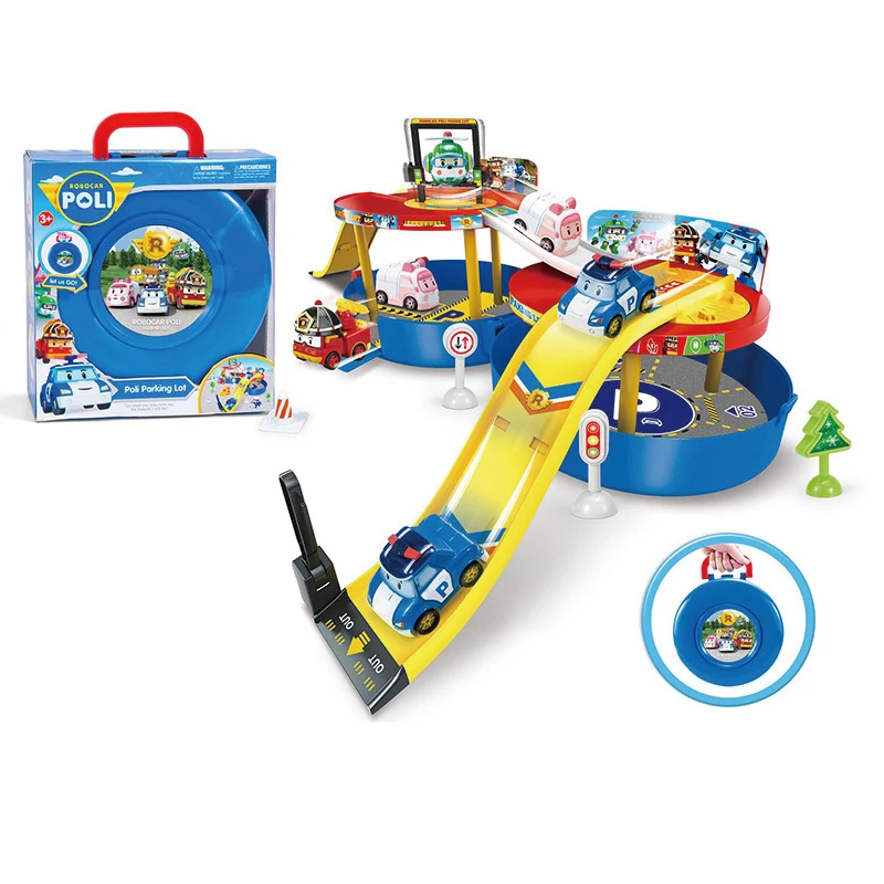 

2019 New Korea Robocar Poli Tire portable parking lot Anime Cartoon Action Figures Toys For Children Best Gifts