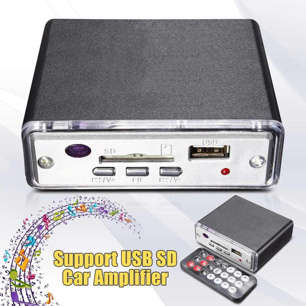 Мини-Автомобиль Мотоцикл стерео 12 V/USB/SD/светодиодный цифровой плеер MP3 с ИК-пультом дистанционного управления Автомобильная электроника