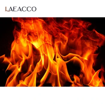 

Laeacco Fire Burning Flame Fireplace Wallpaper Party Decor Portrait Photography Backdrop Photo Background Photocall Photo Studio
