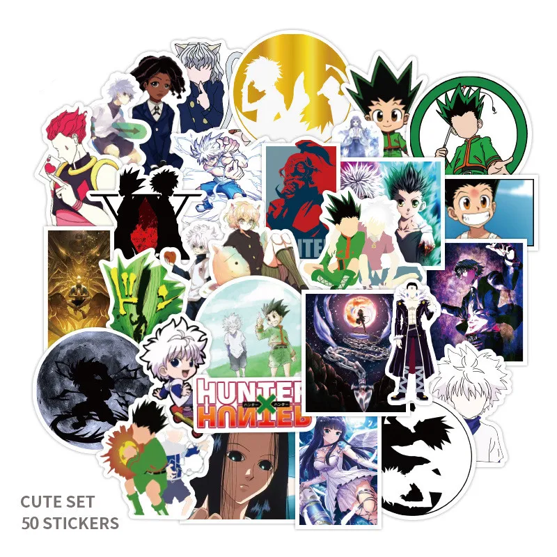 

50Pcs Hunter X Hunter Anime Stickers Laptop Bicycle Guitar Skateboard Sticker Decals Kids DIY Graffiti Waterproof Stickers Toys