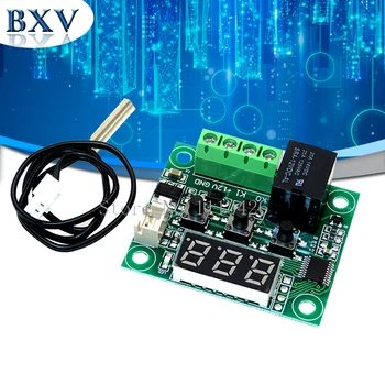 

50PCS/LOT W1209 DC 12V heat cool temp thermostat temperature control switch temperature controller thermometer thermo controller