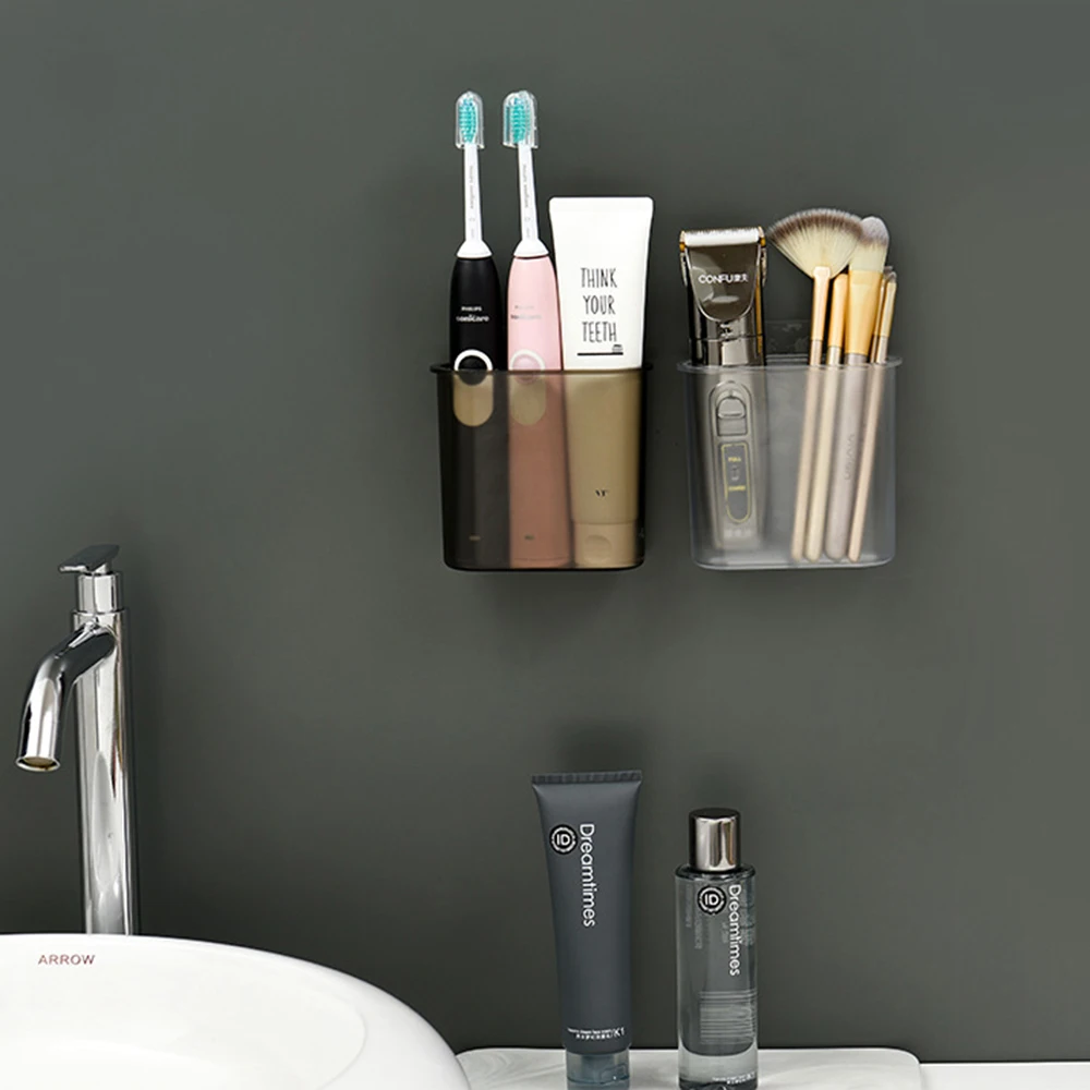 

Wall-mounted Bathroom Toilet Storage Box Free Punching Toothbrush Toothpaste Debris Wall-mounted Storage Tube