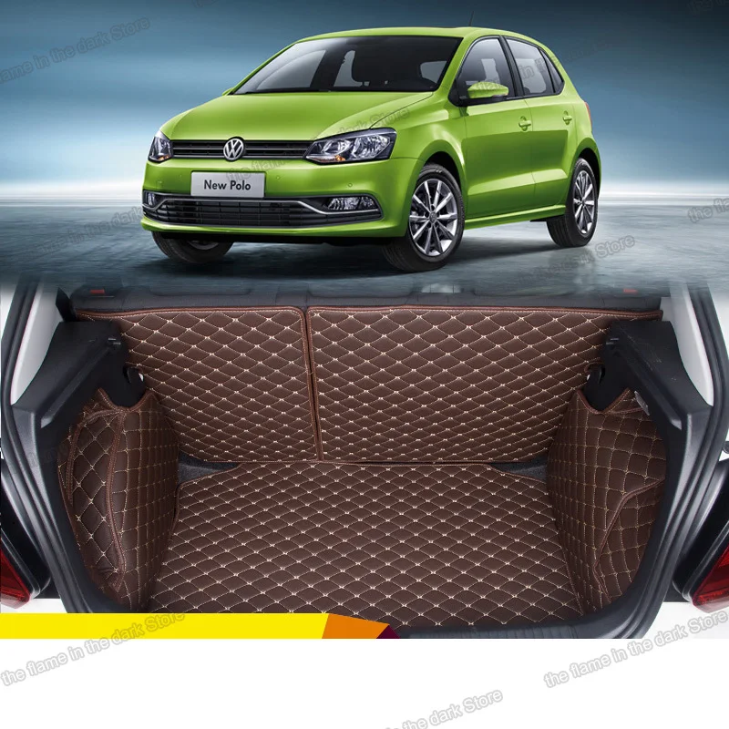 Кожаный коврик для багажника автомобиля Lsrtw2017 грузовой вкладыш Volkswagen POLO Mk5 2009 2010