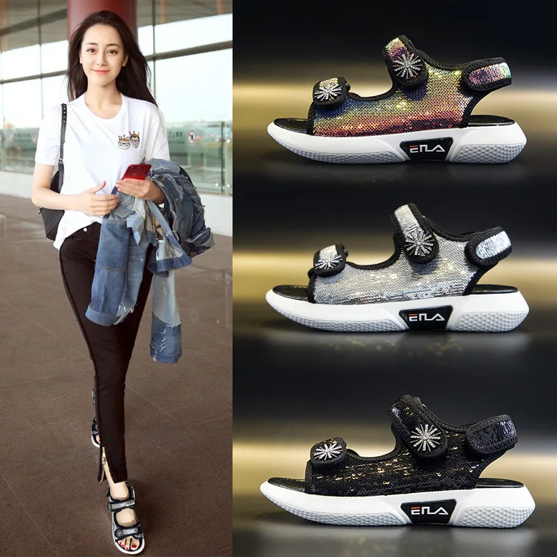 

CHIC Sandals Women's INS Fashion Outer Wear Hong Kong Style Versatile Super Fire-Style Korean-style Online Celebrity Lady Sandal