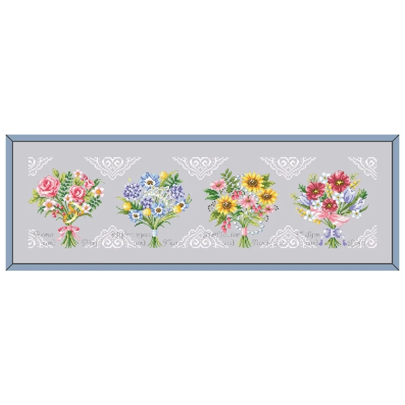 The Bouquet Kit Punto Croce Fairy Pattern Design 18Ct 14Ct 11Ct Silver Canvas Embroidery Diy Needlework