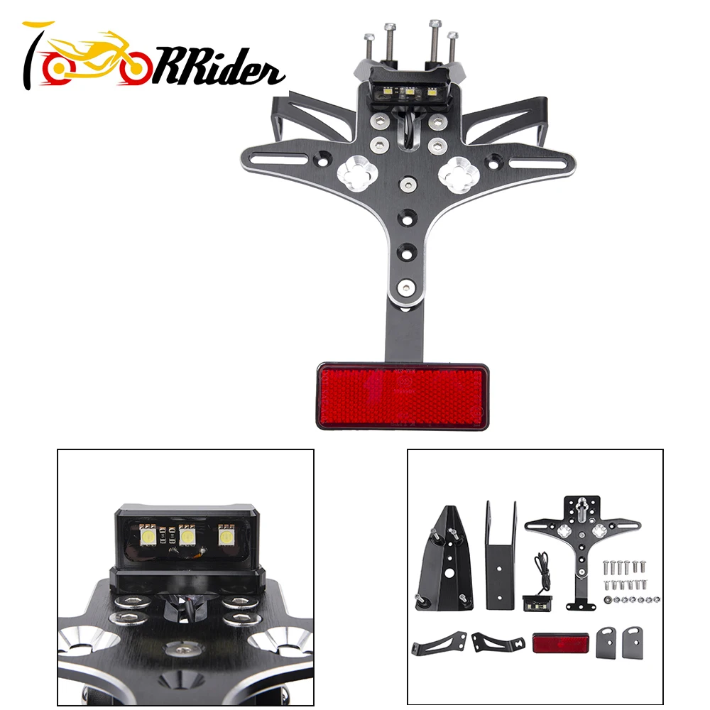 

Motorcycle License Plate Aluminum Mount Bracket Adjusted Number Holder Registration Plate Holder for DUCATI 1199/899