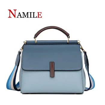 

NAMILE Genuine Leather Luxury Handbags Women Bags Designer Large Capacity Female Messenger Bag Patchwork Shoulder Bag