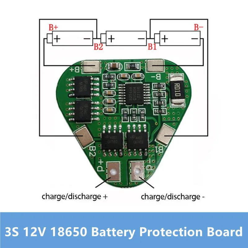 

3S 12V 18650 Lithium Battery Protection Board 11.1V 12.6V overcharge over-discharge protect 8A 3 Cell Pack Li-ion BMS PCM PCB