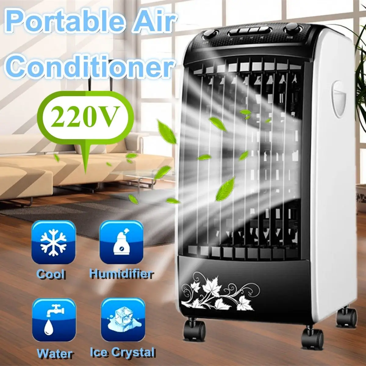 

Portable Air Conditioner Conditioning Fan Humidifier Home Electric Cooler Ventilator Air Conditioning 220V 50HZ 5 Ice Crystal