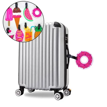 

Kawaii Food Shape Suitcase Luggage Tag Cartoon ID Address Holder Silicone Baggage Label Portable Label Travel Accessories