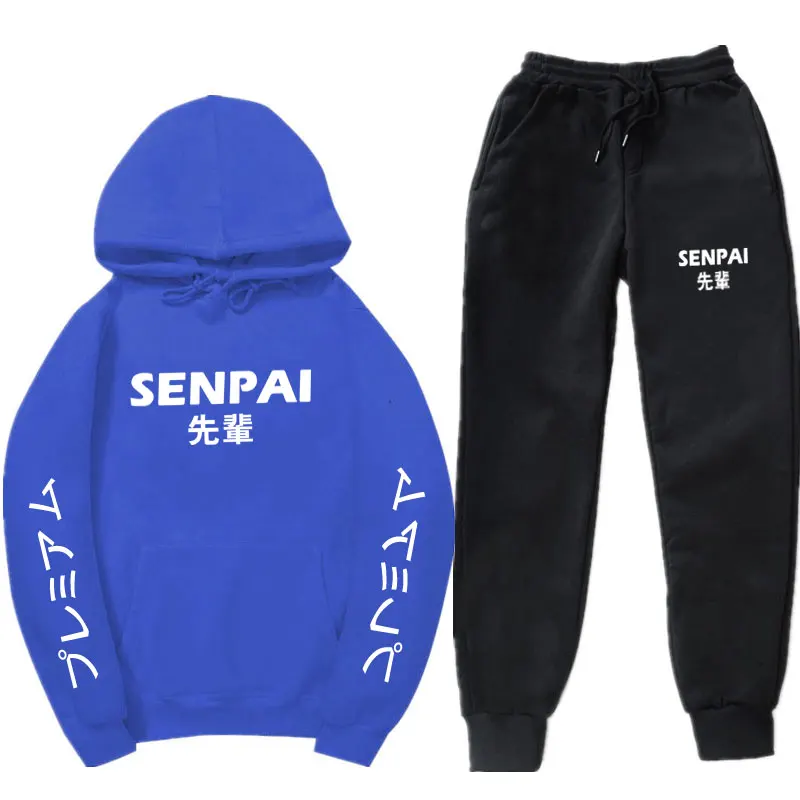 Модная японская уличная одежда SENPAI, комплект толстовок с капюшоном разных цветов для мужчин и женщин, пуловер, sudadera hombre, Повседневный свитер, костюм