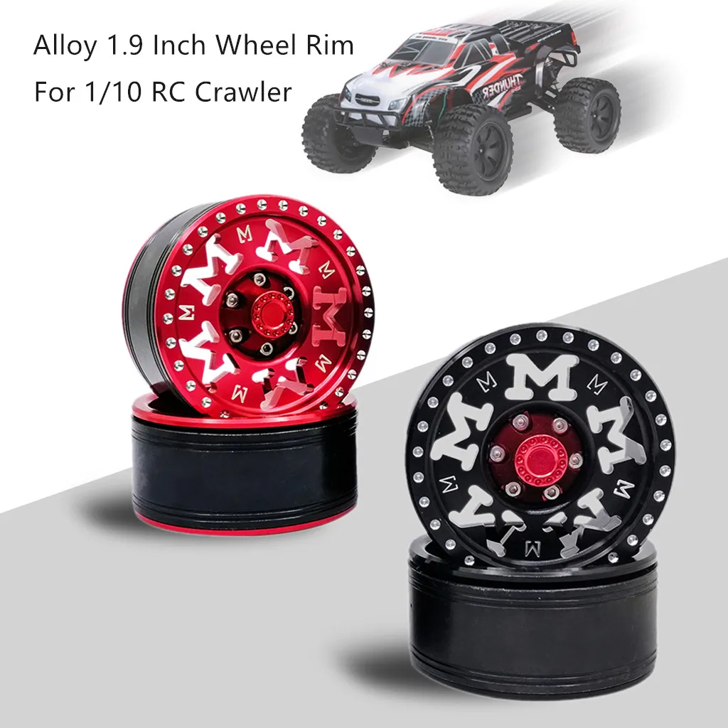 

4pcs Metal Alloy 1.9 Inch Wheel Rim For 1/10 TRX-4 SCX10 D90 90046 KM2 RC Car