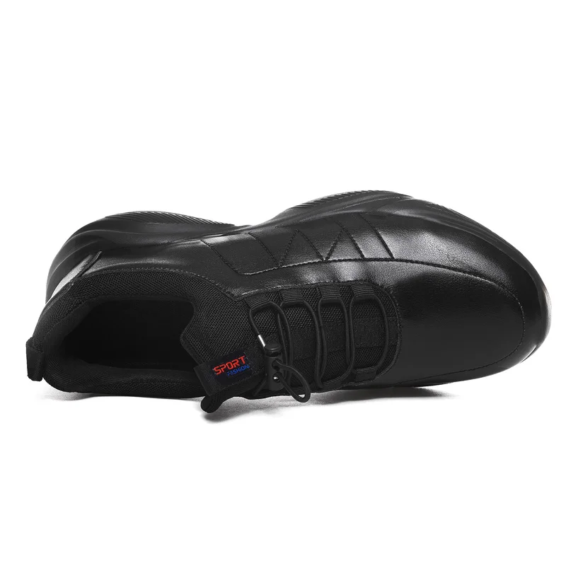 Flexible Leather Men's Casual Shoes Comfor Zapatos De Hombre Men Shoes 46 Walking Shoes Plus Size 48 Autumn Black Sneakers