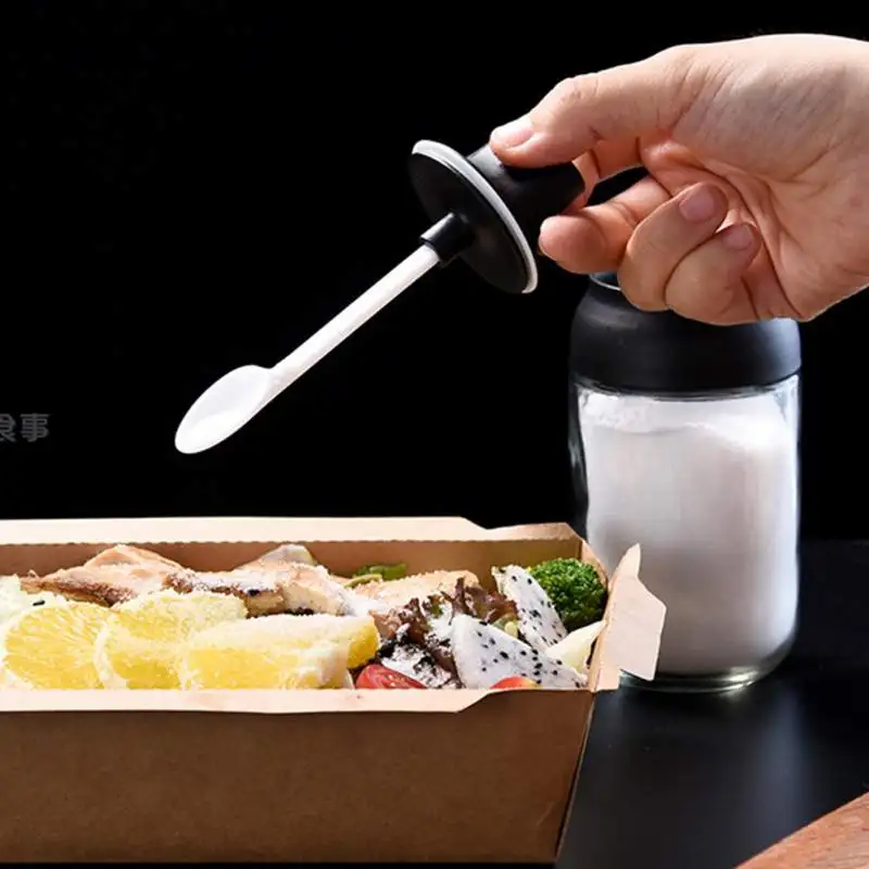 jar seasoning bottle kitchen salt spice jar with spoon moisture