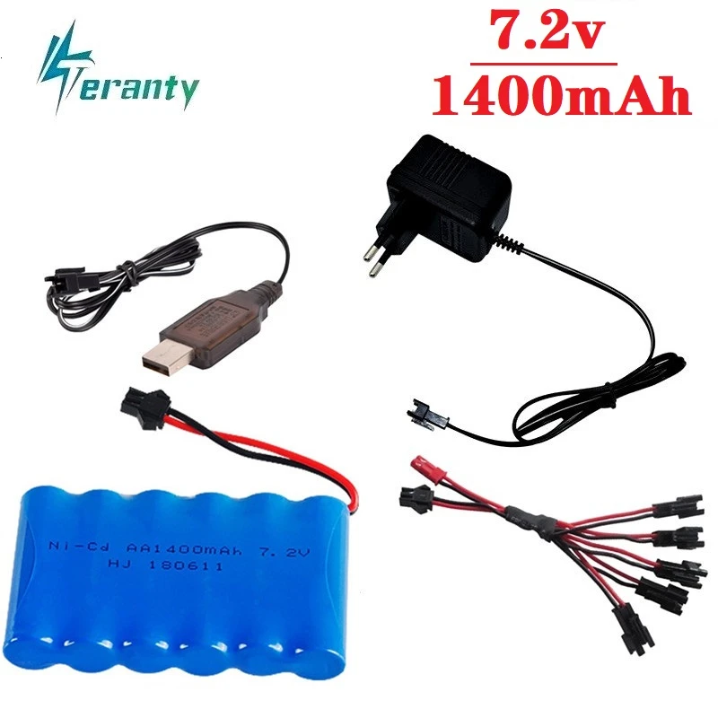 (SM Plug) Ni CD 7 2 В 1400 мАч аккумулятор + USB зарядное устройство для радиоуправляемых
