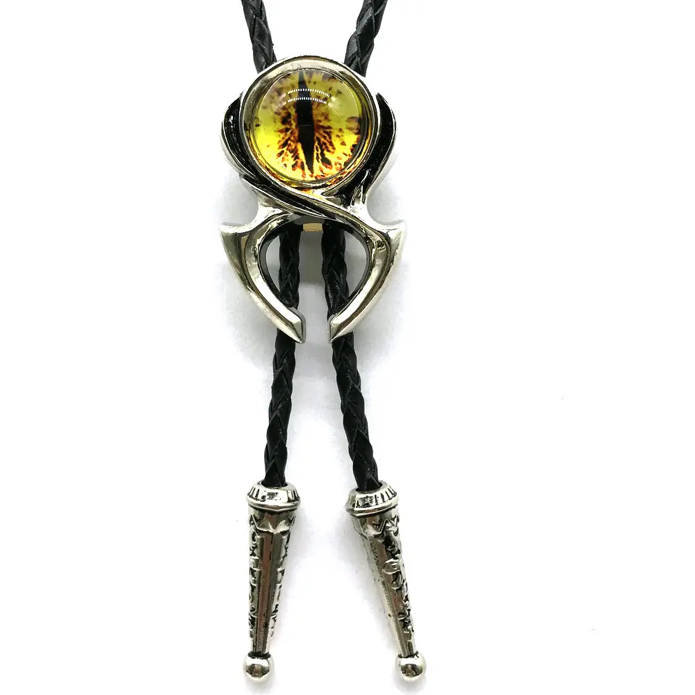 Spider shape Cat eye stone bolo tie for man cowboy western cowgirl lather rope zinc alloy necktie