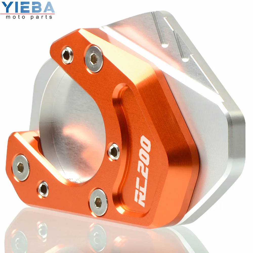 CNC алюминиевый moto rcycle Sidestand Kickstand ножная поддержка боковая подставка Увеличьте Мото части для KTM RC200 RC 200 - Цвет: silver-black