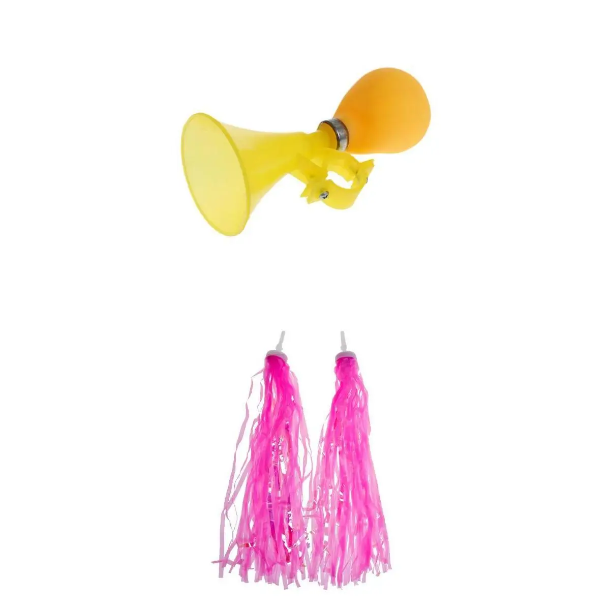 Classical Ring Horn Safety Kids Bike Scooter Alarm Bell + Kids Handlebar Streamers Girls Childrens BMX Trike Pom Poms Bike Pink