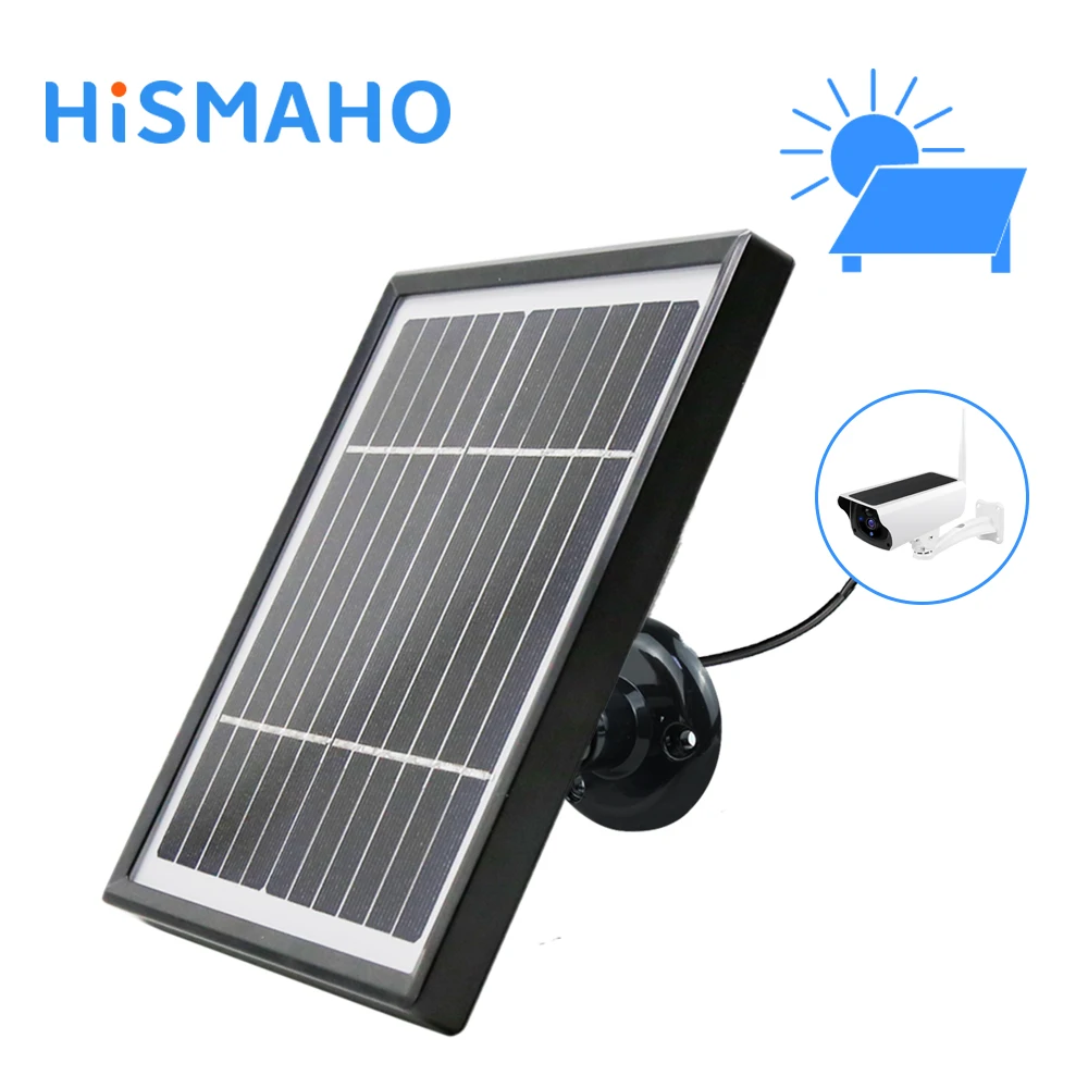 Waterproof Solar Panel 3.3W 5.5V 3 Meter Cable For Outdoor Security Rechargeable Battery Powered IP WiFi Camera