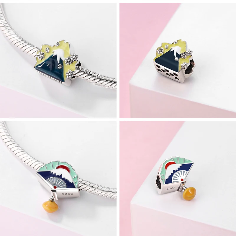 cultura de estilo japonês desejos quentes encantos contas de metal para as mulheres prata esterlina charme jóias para pulseira presente