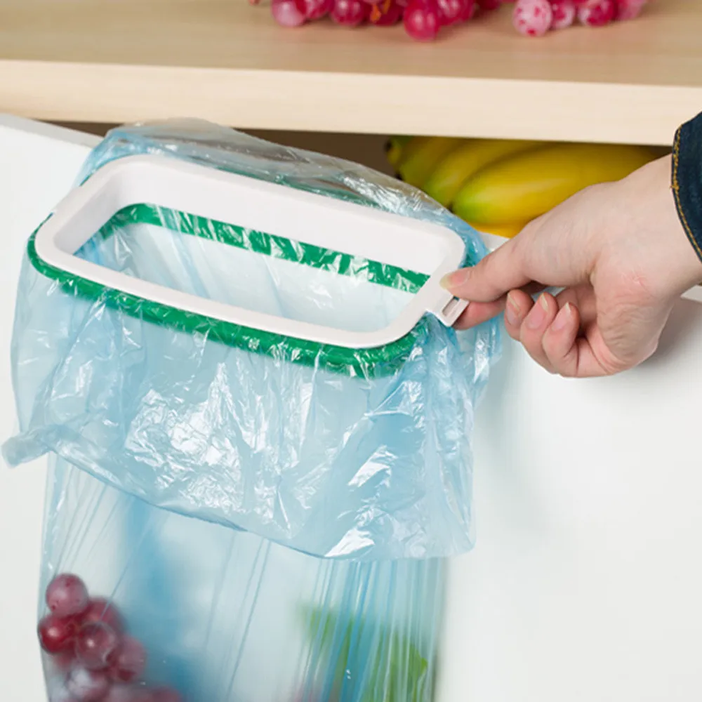 Пластиковая подвесная дверная полка для кухонного шкафа, пластиковая доска, мешок для мусора, держатель рамы, удобная полка для сумок
