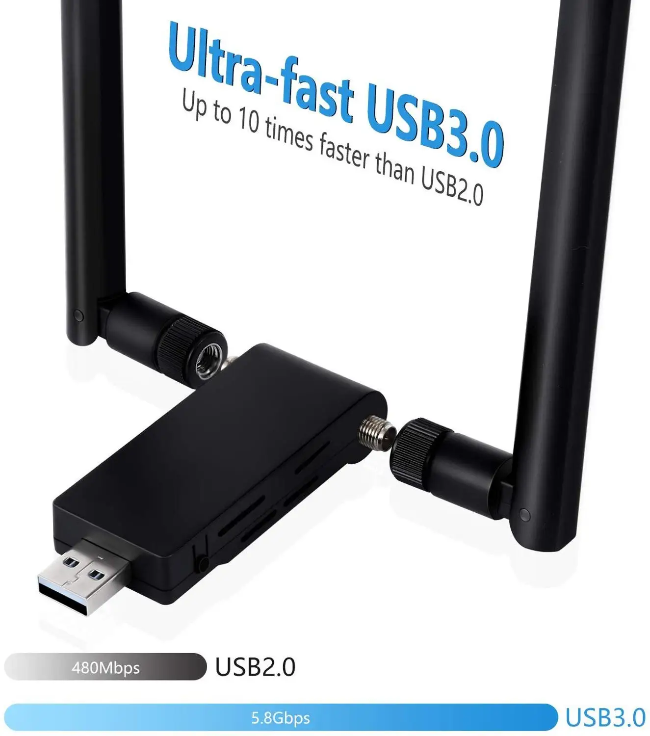 JZYuan WIFI USB адаптер 5 ГГц двухантенная сетевая карта 1200 Мбит/с 3 0 Новая беспроводная