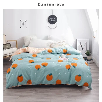 

Dansunreve Fruit Orange Patterned 1 pc Duvet Cover 100% Cotton Cartoon Floral duvet covers Home Textile Queen King Size