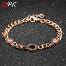 OPK новая Корейская версия Римский цифровой торт черный браслет Мода Baitao титановая сталь Розовое золото ручной ювелирные изделия