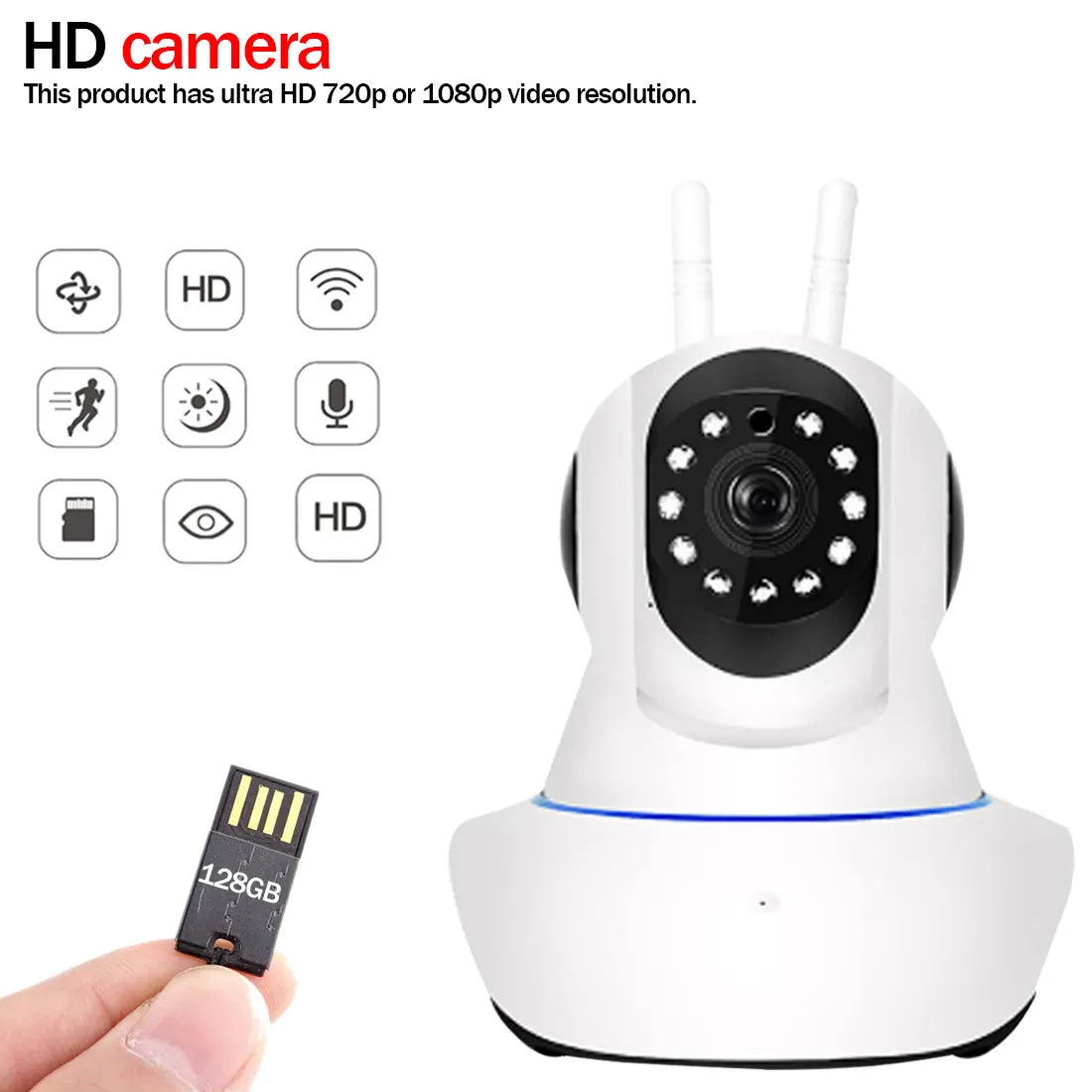 

Wireless IP Camera Baby Monitor 1080P Network Surveillance Camera Wifi Network CCTV IR Night Vision with 32G Card