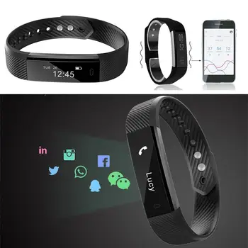 

ID115 Bracelet Tracker Passometer Sleep Monitor Track Smart Band Watch Alarm
