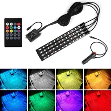 

LED Car Foot Light Ambient Lamp Remote/Music/Voice Control Interior Floor Foot Decoration Light Cigarette LED Atmosphere RGB