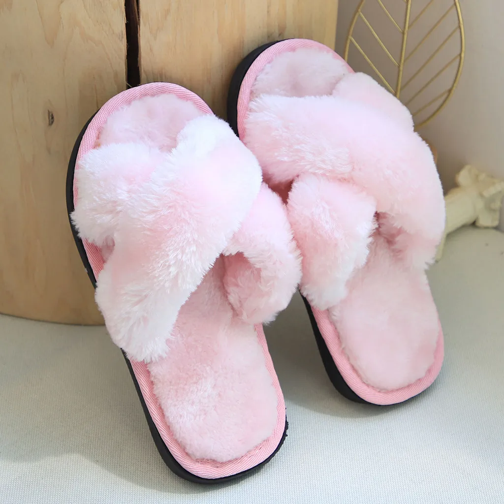 fluffy girl slippers