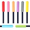 5pcs/set Silicone Chewable Pencil Topper Crystal Silicone Teether Pencil Cover Tube Teething Sensory Toy for Kids Boys Girls 2
