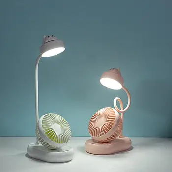

Portable Desk Lamp Light With Eye Protect Rechargeable Reading Table Lamp With Fan Desk Light