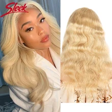 

Sleek 613 Blonde Lace Front Wig For Women Colored Remy Brazilian Human Hair Wigs Body Wave Lace Bob Wig Straight Part Lace Wigs