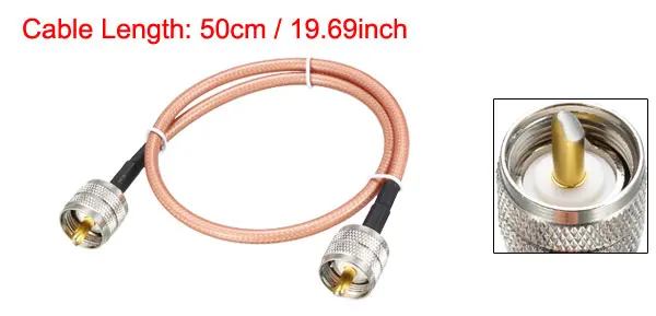 uxcell Low Loss RF Coaxial Cable Connection BNC Male N Male SMA Male Dual PL-259 UHF Male Mini UHF Male Coax Wire RG-142 - Color: Dual  PL-259UHFMale