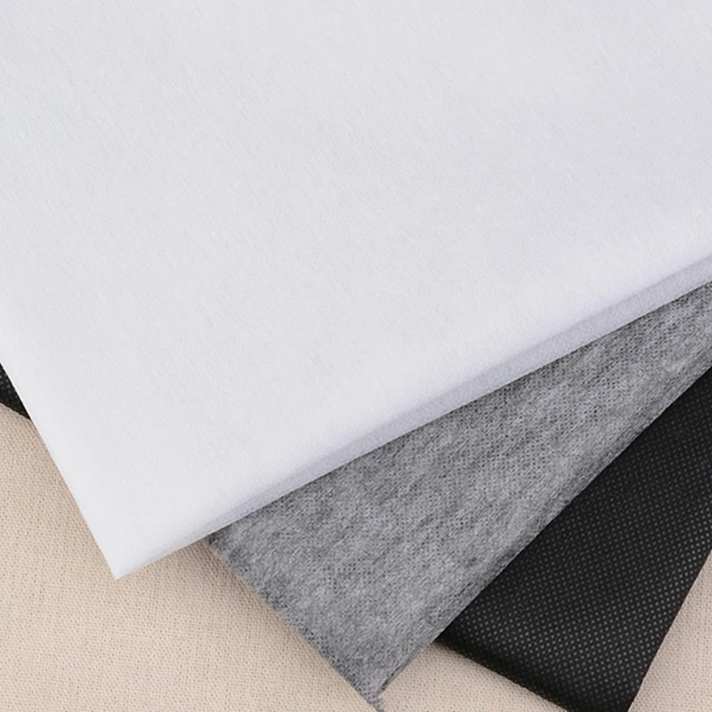 100cm Gray White Black Non-woven Fabric Interlinings & Linings Iron On Sewing Patchwork Adhesive Single-sided  25g / 45g ,1PC