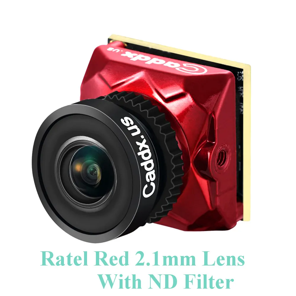 Red 2.1mm ND Caddx Ratel 1/1. 8 ''Starlight HDR OSD 1200TVL NTSC/PAL 16:9/4:3 переключаемый объектив 1,66 мм FPV камера для радиоуправляемого дрона - Цвет: Red 2.1mm ND