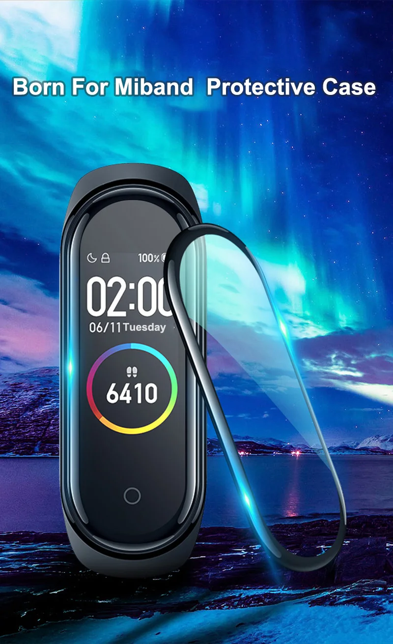 película protetora miband 5 4 capa completa proteção da tela acessórios