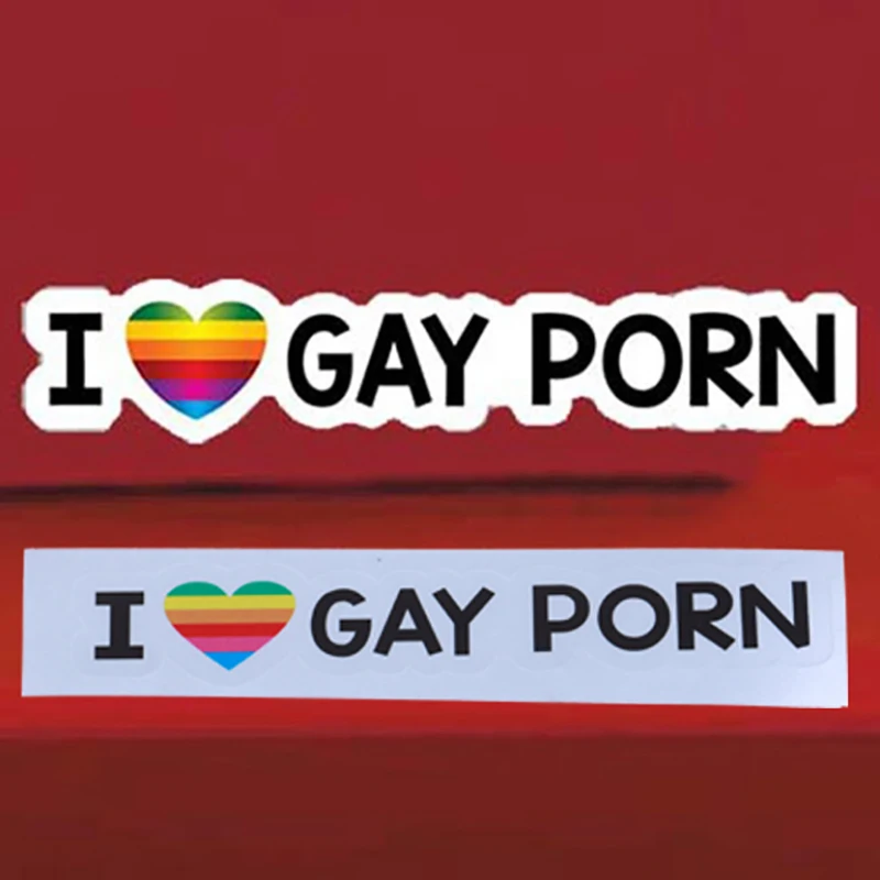 1pc Car Bumper Vinyl Sticker I Love Gay Porn Sex LGBT Lesbian Funny Bicycle Stickers Automotivo Universal Наклейки На Автомобиль