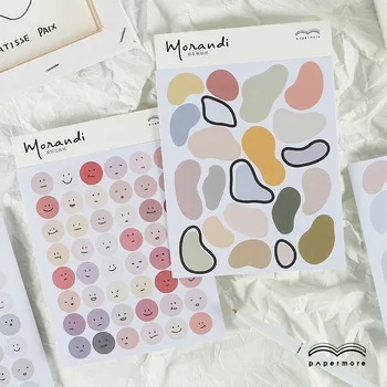 

2 Sheets Smile Face Irregular Shape Paper Stickers Journal Planner Diary Mark Seal Label Diy Decorative Sticker