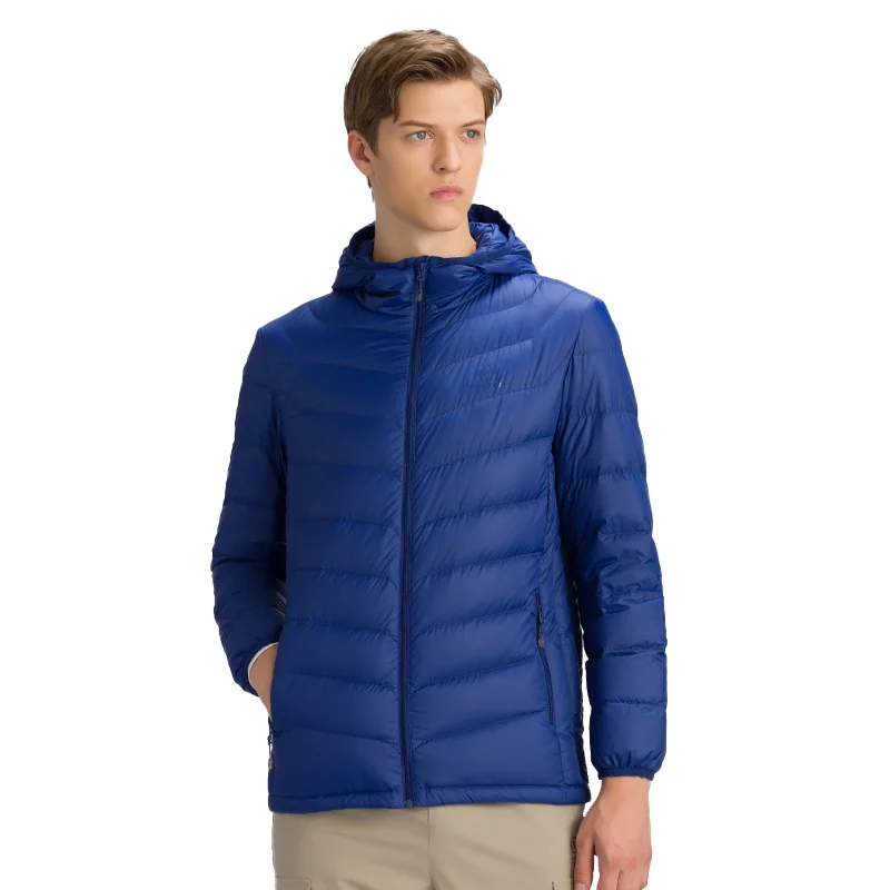 2021 New Autumn Winter Men's Ultra-Light Down Jacket Hooded Waterproof Warm Outdoor White Duck Down Cotton Clothes Jacket Tops