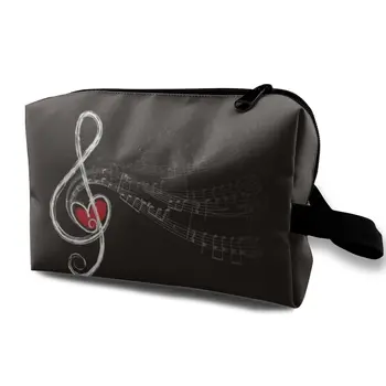 

NOISYDESIGNS Makeup Pouch Toiletry Cosmetics Bag Music Note Pattern Makeup Women Girls Makeup Bag Handbag Trousse De Maquillage